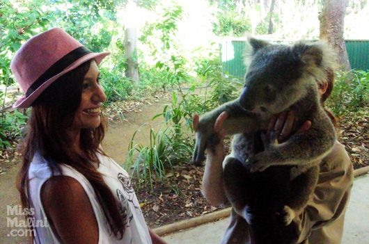 MissMalini and Rocky the koala
