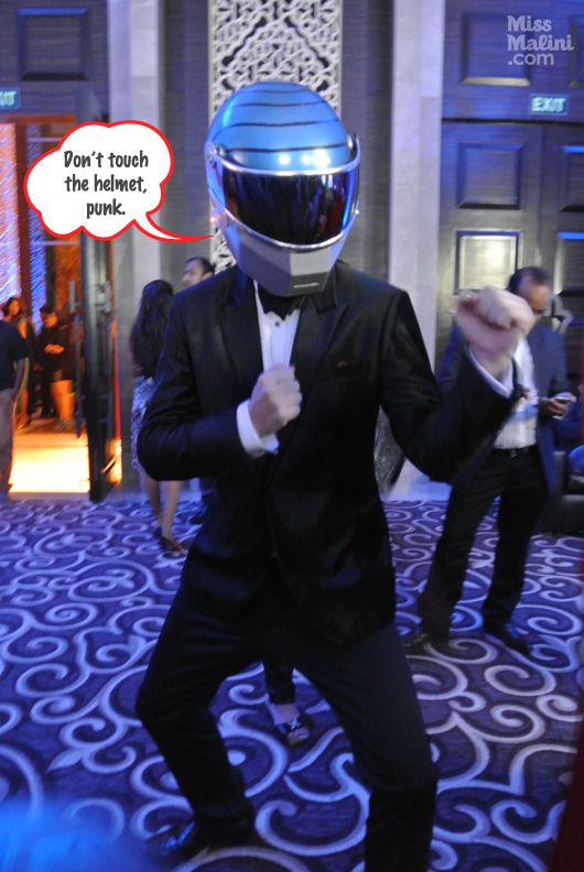 The Helmet Guy at the GQ party