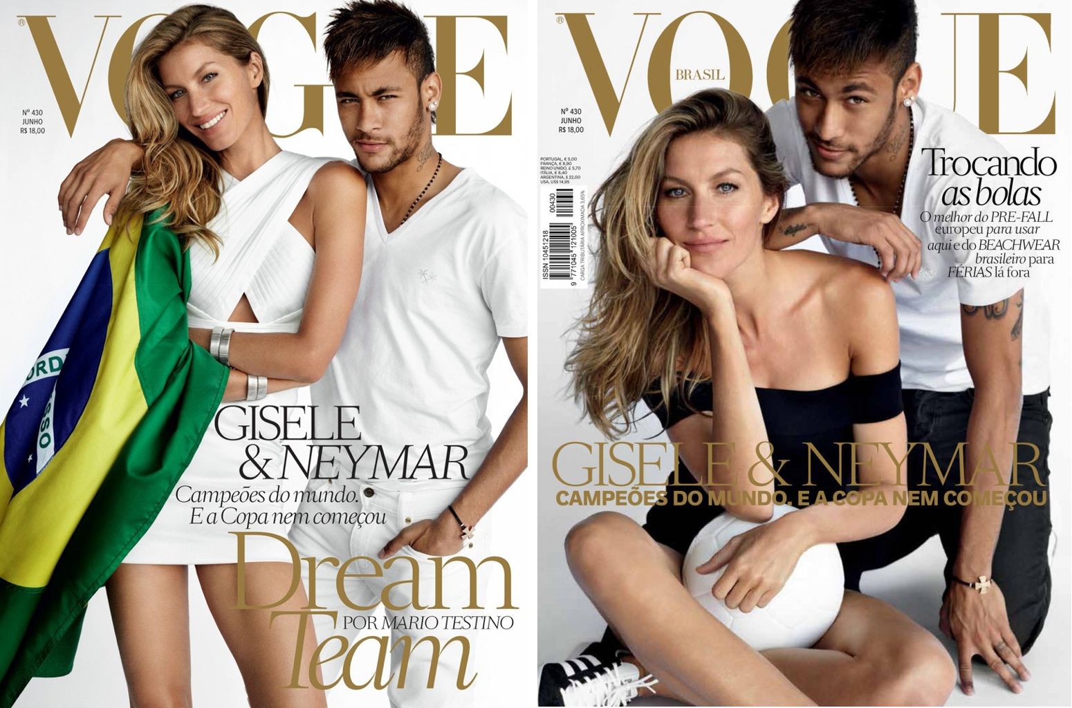 Gisele Bündchen and Neymar on the June 2014 issue of Vogue Brazil