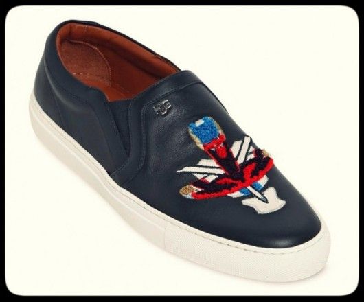 Givenchy Cuban-print embroidered leather slip-ons