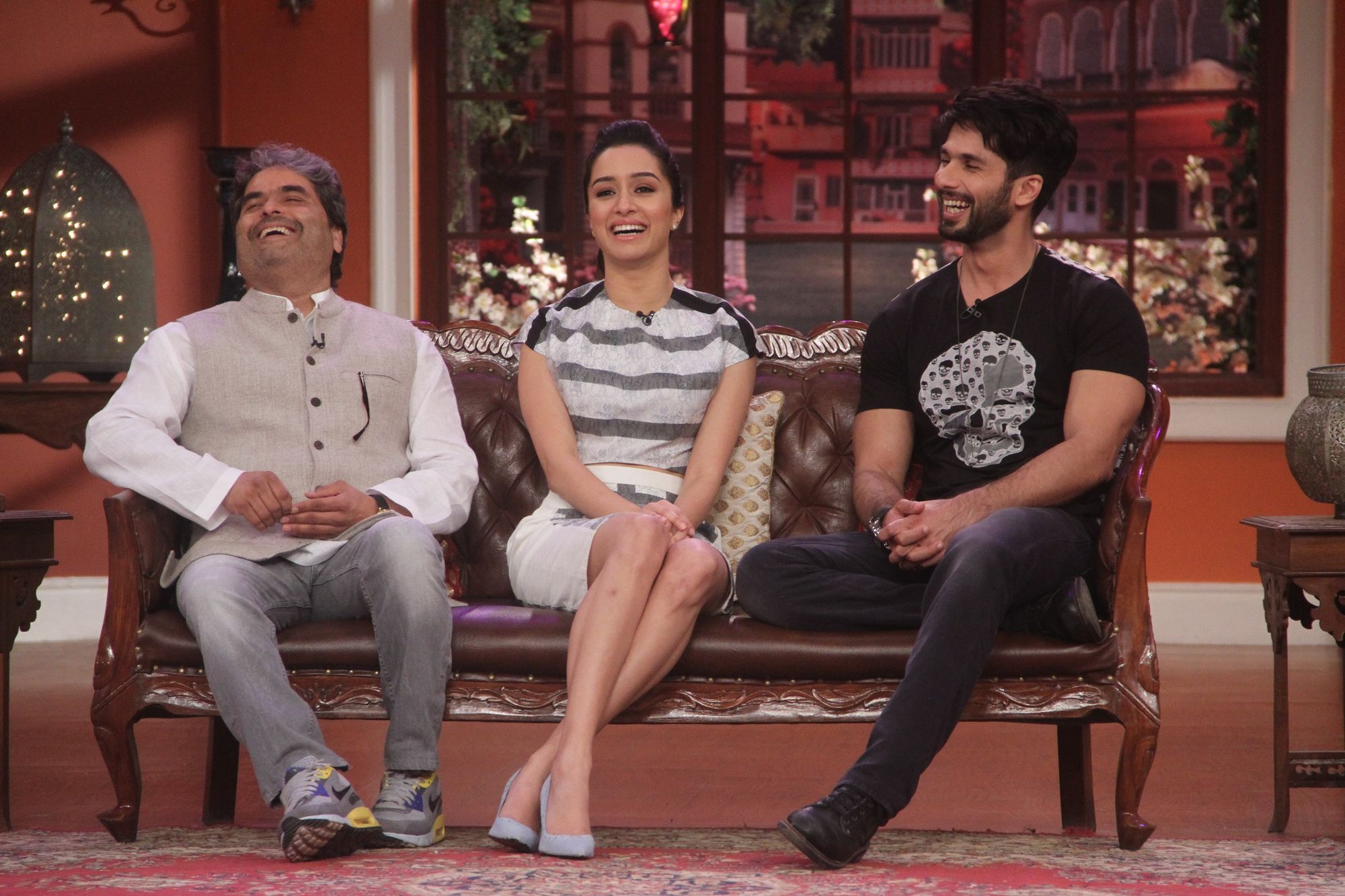 Vishal Bharjawad, Shraddha Kapoor, Shahid Kapoor on the sets of Comedy Nights With Kapil