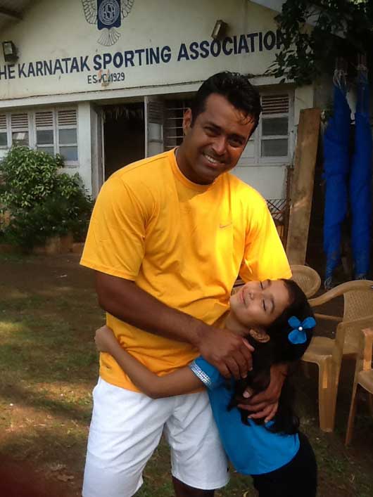 Leander Paes with daughter Aiyana