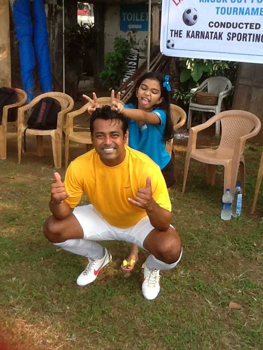 Leander Paes with daughter Aiyana