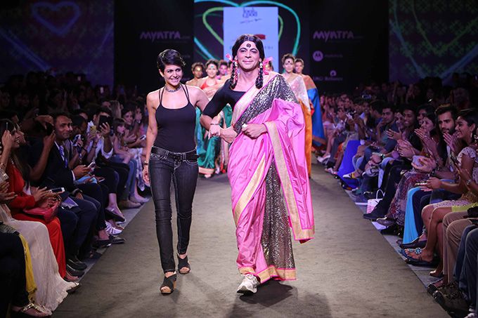 Mandira Bedi & Gutthi at Myntra Fashion Weekend 2014
