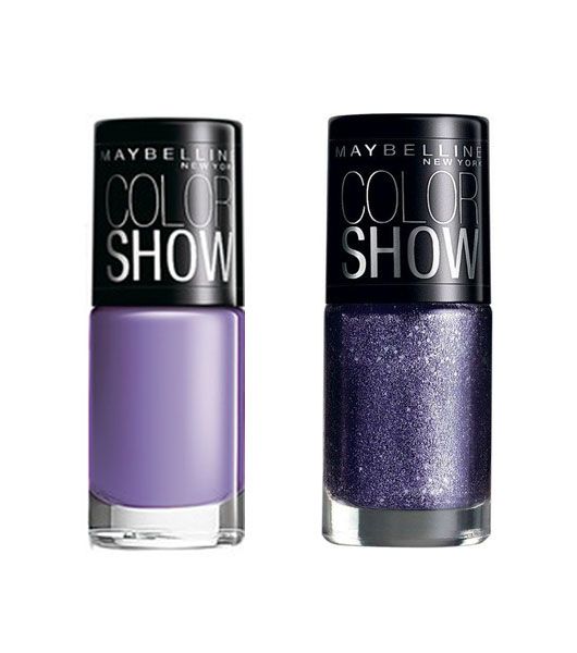 Maybelline Color Show in Blackcurrant Pop and Color Show Glitter Mania in Paparazzi Purple