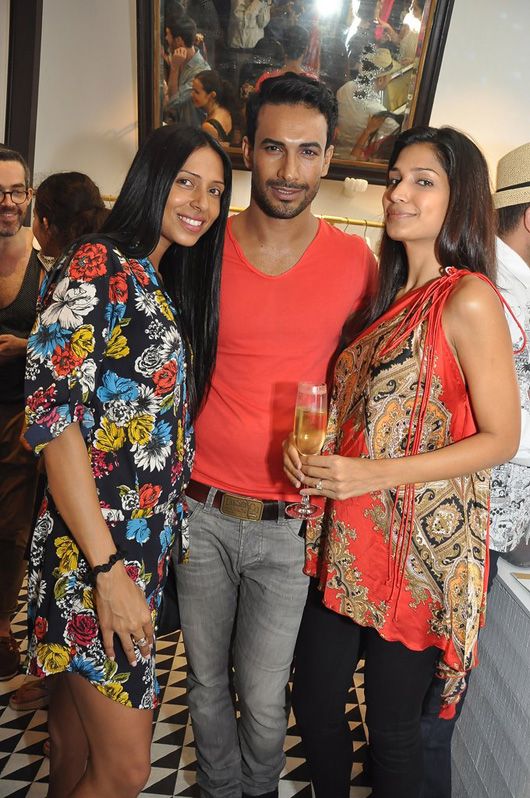 Models Candice Pinto Asif Azim an Mashoom Singha at the launch