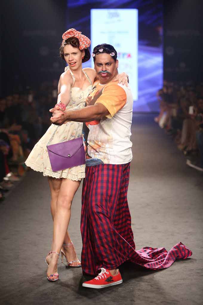 Funny Man Cyrus Broacha And Feisty Kalki Koechlin at Myntra Fashion Weekend 2014