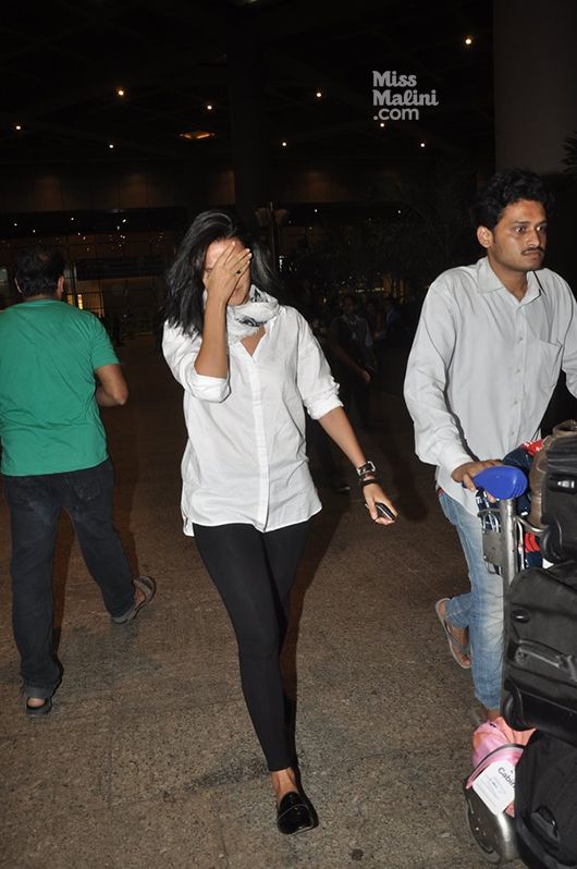Airport Spotting: What Is Neha Dhupia Trying To Hide?