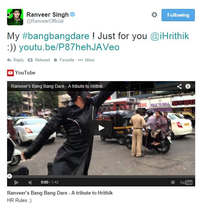 Ranveer Singh Tweet