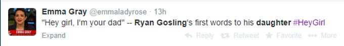 Ryan Gosling and Eva Mendes Baby tweet