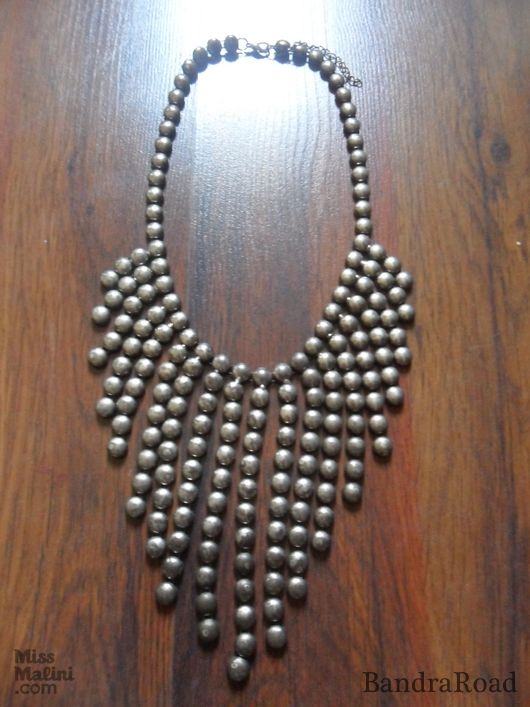 Silver stud neckpiece from Srinath on Hill Road for ₹250
