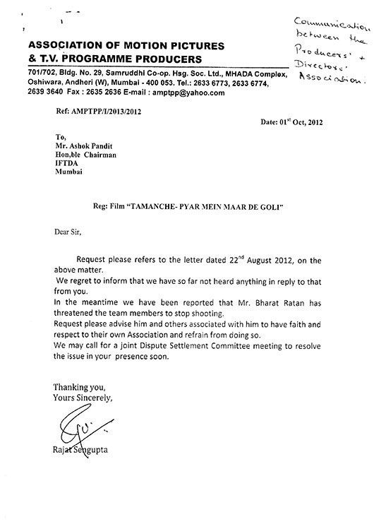 Letter To IFTDA