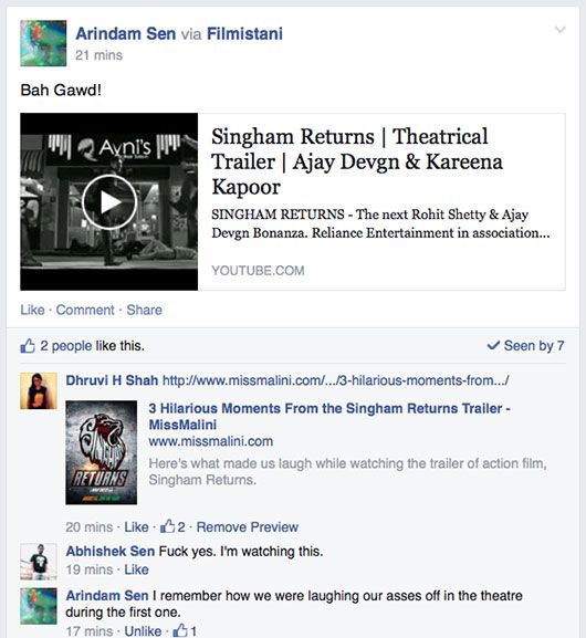 Film Geeks' conversation on Facebook