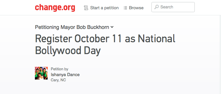 Sign the petition | National Bollywood Day