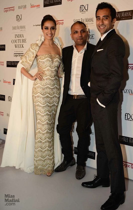 Shraddha Kapoor, Gaurav Gupta and Rahul Khanna during India Couture Week 2014 on July 18, 2014 (Photo courtesy | Viral Bhayani)