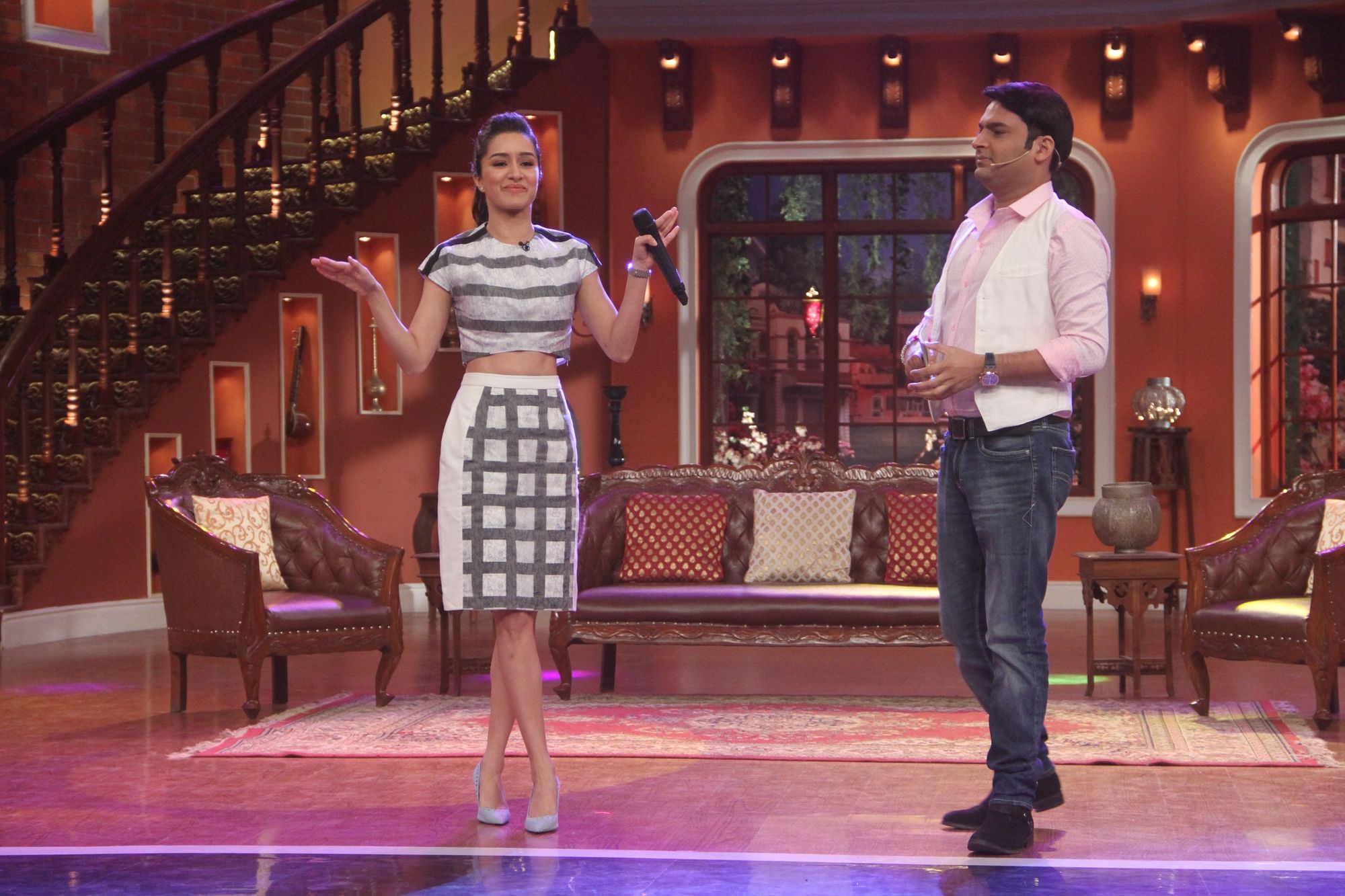 Shraddha Kapoor and Kapil Sharma on the sets of Comedy Nights With Kapil