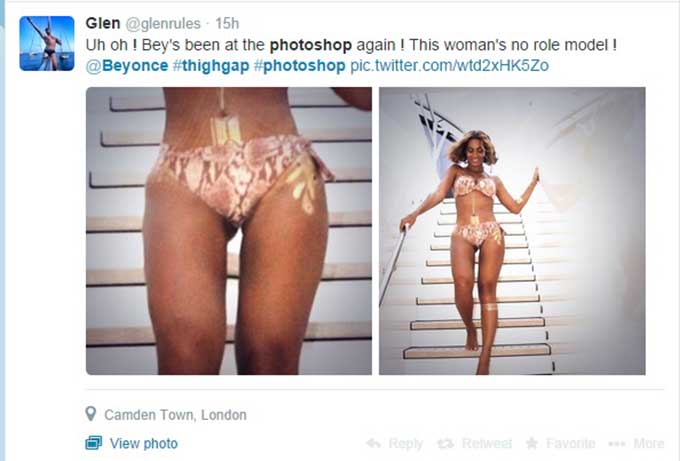 Beyonce Photoshopp tweet