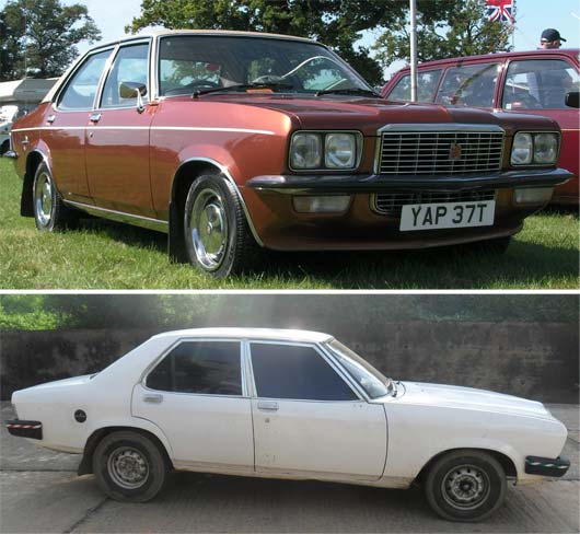 The Hindustan Contessa (below) was based on the 1970s Vauxshall Victor (top)