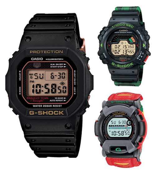 Bad-ass G-Shock watches in space age styles.