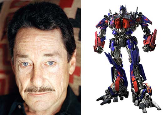 Peter Cullen (left) is the voice of Optimus Prime (right)