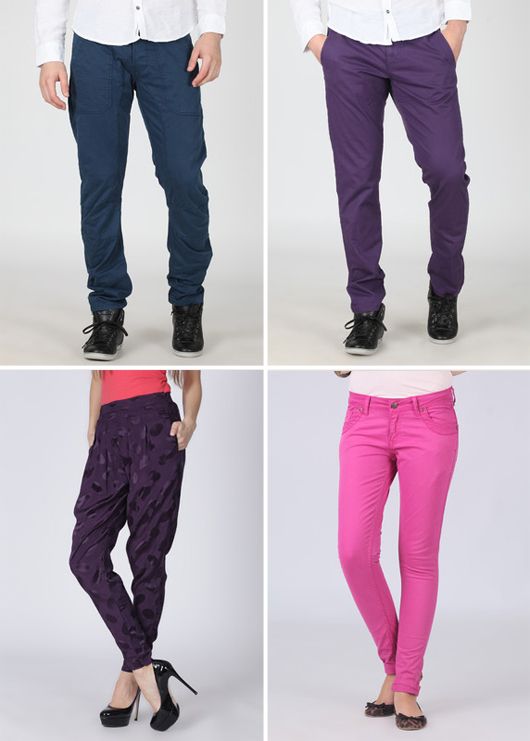 Explore the world of coloured trousers for the summer.