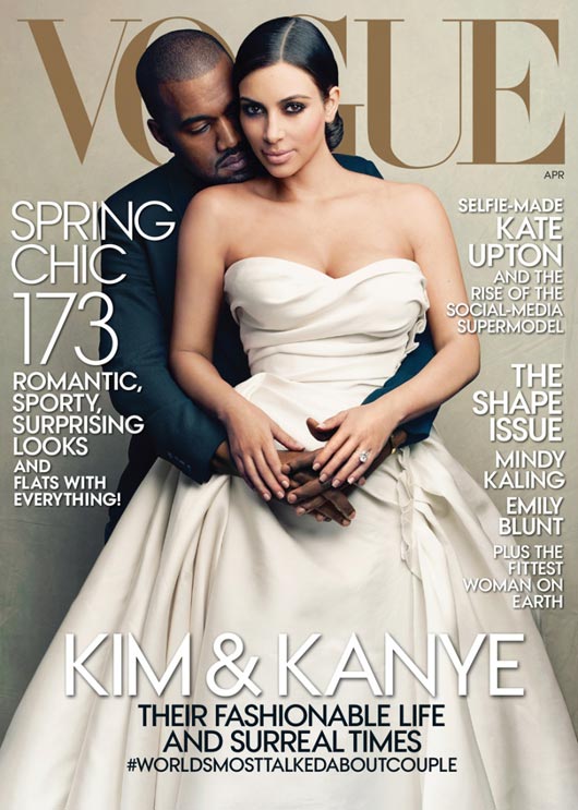Kanye West and Kim Kardashian on Vogue