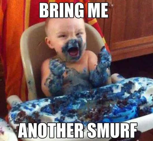 No Smurfs were hurt in the making of this picture.