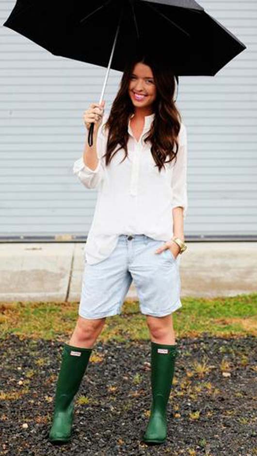 Love these cool boyfriend shorts with a white shirt and the boots add a welcome color pop (Pic:blog.washington)