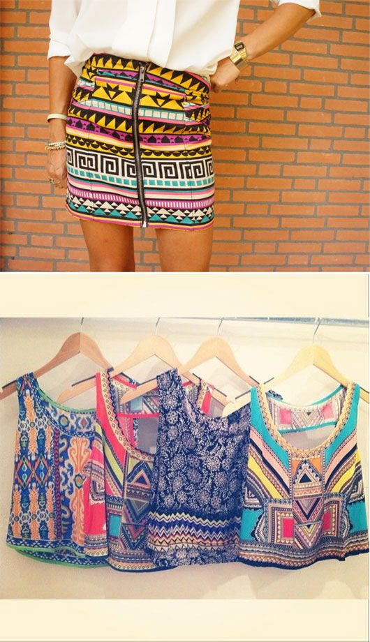 Geometric or Aztec prints are a great way of adding color and diversity to your wardrobe. So look out for these prints while shopping