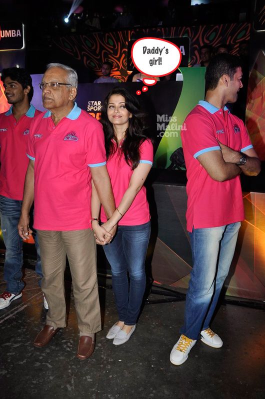 Aishwarya Rai Bachchan with her dad