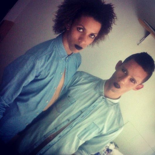 Goth guys with black lip colour in denim shirts (Pic: darionbcrazy's Instagram)