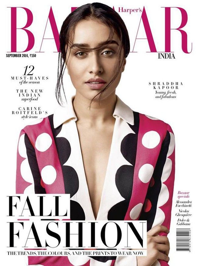 Shraddha Kapoor on the cover of September issue of Harper's Bazaar