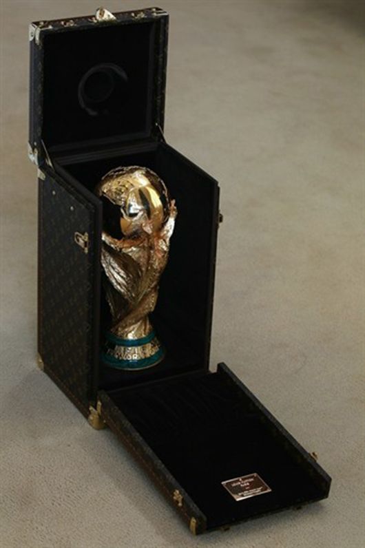 The FIFA Trophy in a Louis Vuitton Case (Pic: FIFA.com)