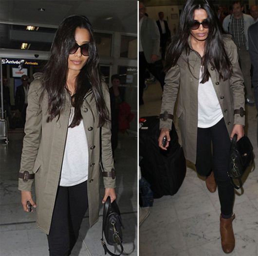 Freida Pinto arrives at Cannes airport (Photos: zimbio.com)