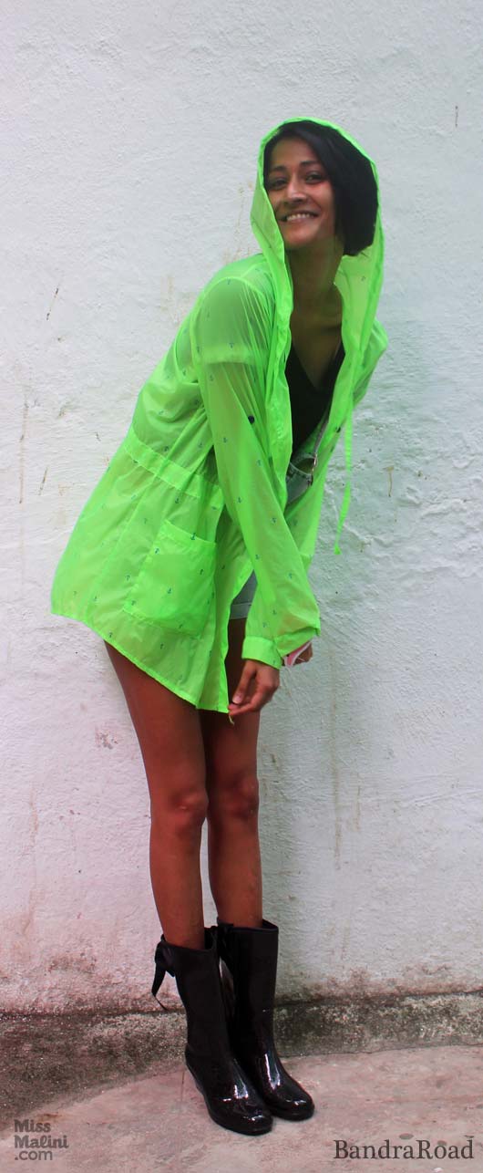 Bright rain-coat and boots from Besos Pop-Up shop!