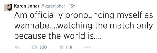 Karan Johar's tweet