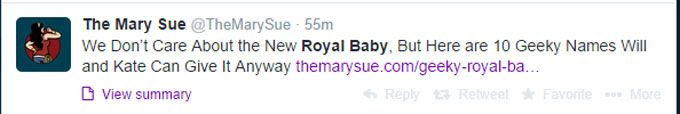 Royal Baby Tweet