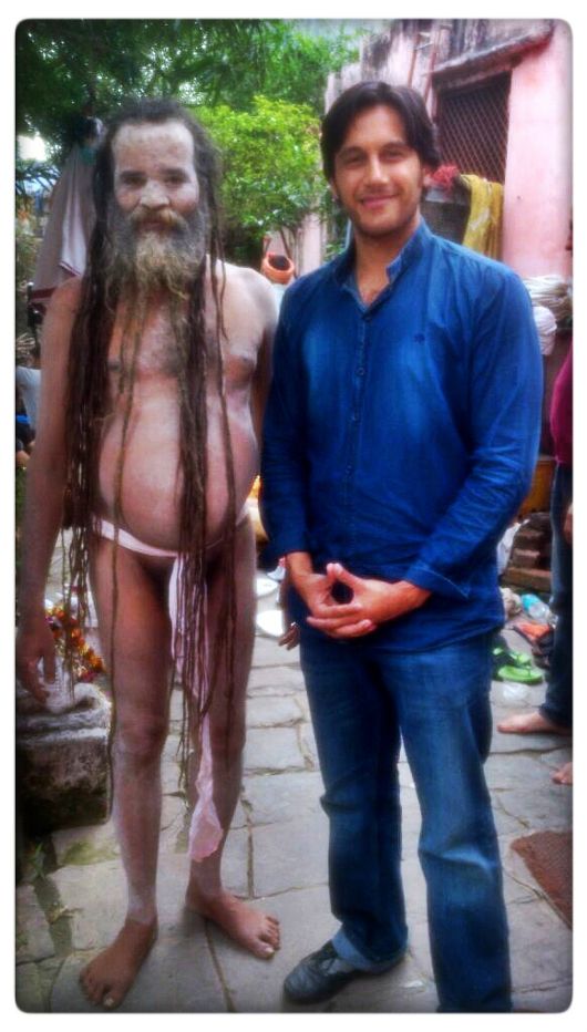 Danny Sura with a Aghori baba in Benaras