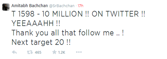 Amitabh Bachchan's tweet