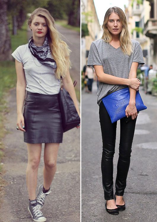 If you don’t know what to wear, a simple T-shirt and skinny jeans or a skirt can never go wrong. Simplicity is the key