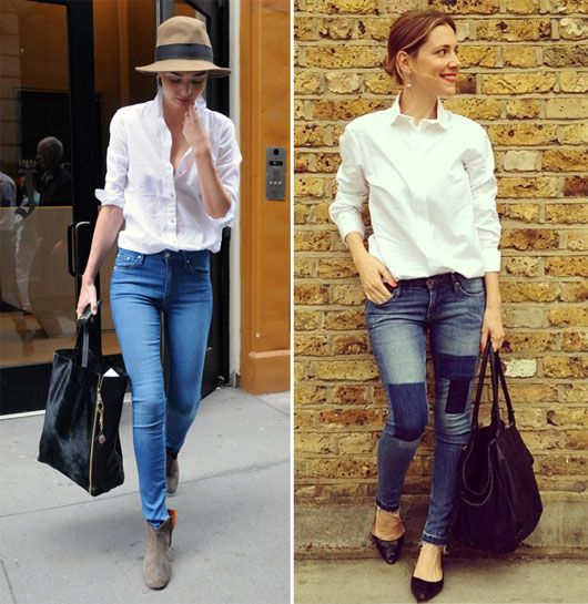 A white shirt and jeans is a very sophisticated outfit, which you could never go wrong with