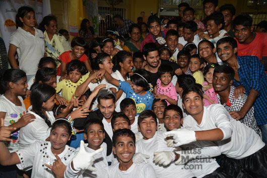 Sidharth and Varun with the kids
