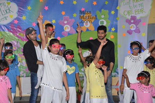 Sidharth and Varun with the kids