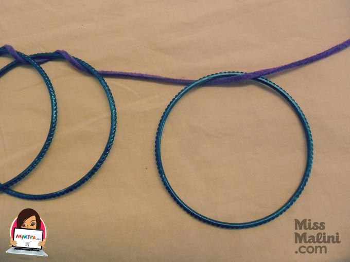 Bangles looped on a suede string