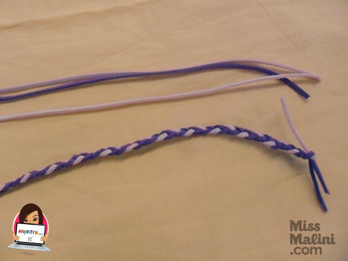 The individual suede strings and a braided one