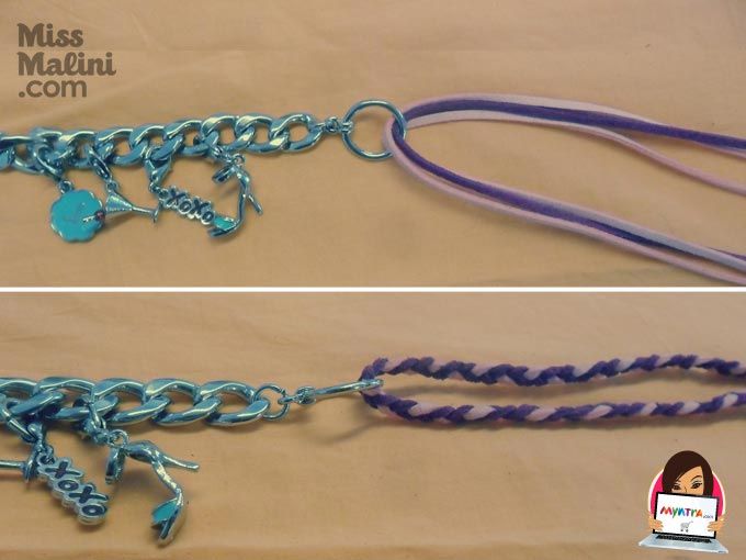 The braids looped into the last chain-like of the bracelet