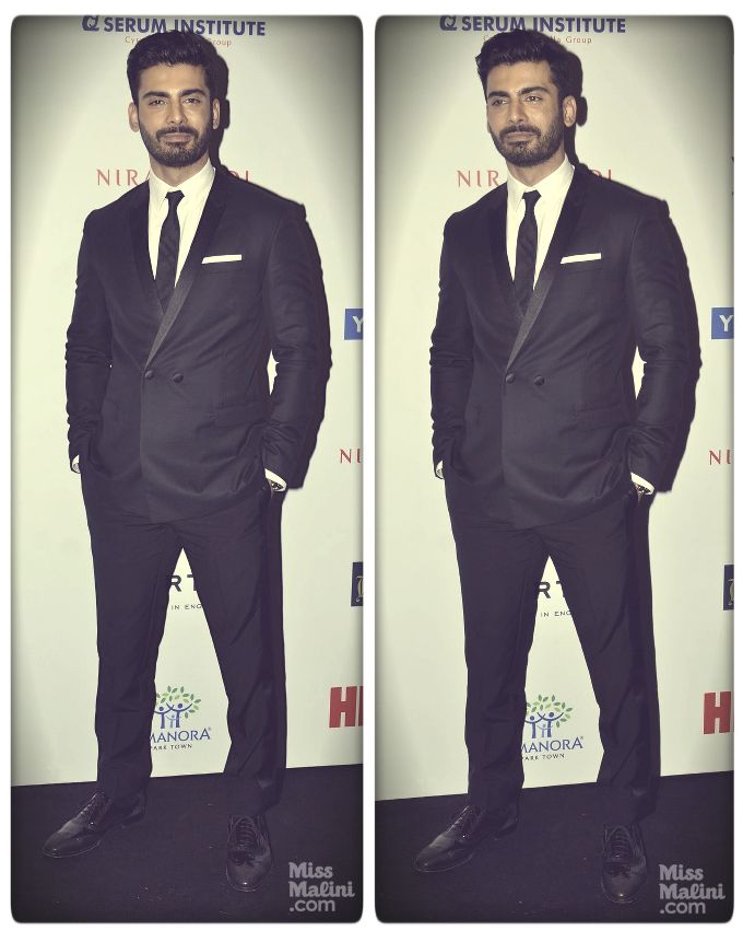 Fawad Khan in Dior Homme at the HELLO! Hall of Fame Awards 2014
