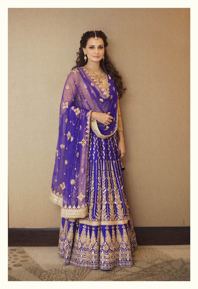 Dia Mirza's, Ritu Kumar ensemble for her Sangeet.