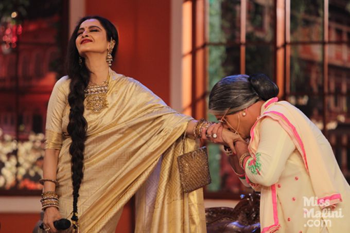 Rekha on the sets of Comedy Nights With Kapil
