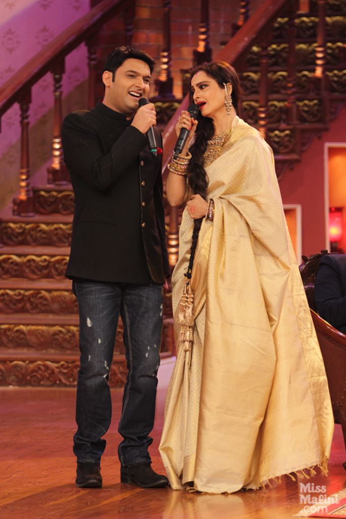 Rekha on the sets of Comedy Nights With Kapil